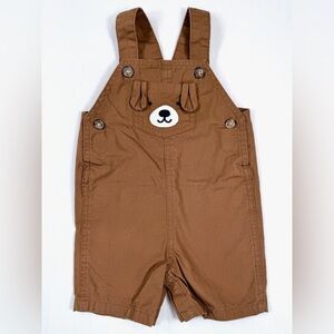 CARTER’S Baby Boys’ Brown Bear Appliqué Adventure Overalls Rustic Size 12M
